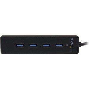 StarTech.com 4 Port Portable SuperSpeed USB 3.0 Hub with Built-in Cable - 5Gbps - Add four external USB 3.0 ports to your 