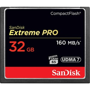 SanDisk Extreme Pro 32 GB CompactFlash - 160 MB/s Read - 65 MB/s Write - Lifetime Warranty