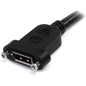 StarTech.com 3ft (1m) Panel Mount DisplayPort Cable, 4K x 2K Video, DisplayPort 1.2 Extension Cable Male to Female, DP Ext