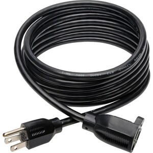 Eaton Tripp Lite Series Power Extension Cord, NEMA 5-15P to NEMA 5-15R - 13A, 120V, 16 AWG, 10 ft. (3.05 m), Black - (NEMA