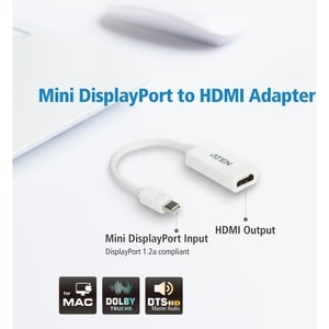 VanCryst Mini DisplayPort to HDMI Adapter - 19 cm DisplayPort/HDMI A/V Cable for Audio/Video Device, Mac mini, MacBook, Ma
