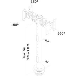 Neomounts Neomounts Pro FPMA-D050DBLACK Grommet Mount for Flat Panel Display - Black - Height Adjustable - 25.4 cm to 66 c