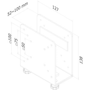 Neomounts Neomounts Pro THINCLIENT-20 Wall Mount for Thin Client - Black - 10 kg Load Capacity - 50 x 50, 100 x 100 - VESA