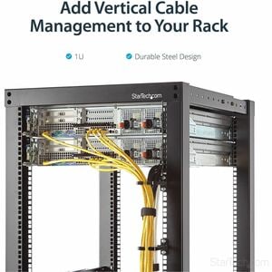 StarTech.com 1U Vertical 2.2 x 3.9in Server Rack Cable Management D-Ring Hook w/ Flexible Opening - Network Rack-Mount Cor