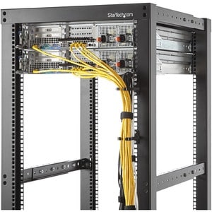 StarTech.com 1U Vertical 1.8 x 3.9in Server Rack Cable Management D-Ring Hook w/ Flexible Opening - Network Rack-Mount Cor