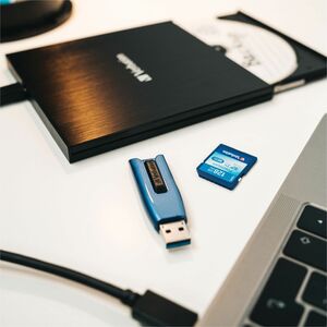Verbatim 128GB Store 'n' Go V3 Max USB 3.0 Flash Drive - Blue - 128 GB - USB 3.0 - 175 MB/s Read Speed - 80 MB/s Write Spe