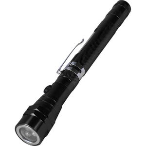 QVS 3-LED Extendable Magnetic Flash Light with Flexible Neck - LR44 - Black