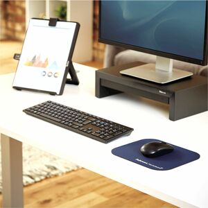 Fellowes Microban Mouse Pad - 8" Height x 9" Width x 0.13" Depth - Blue - Rubber - Wear Resistant, Tear Resistant, Skid Pr