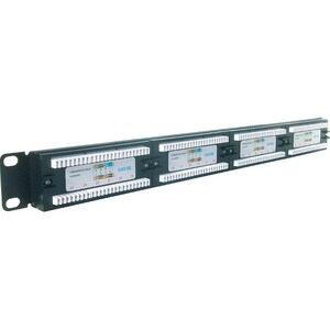 Group Gear 24 Port(s) Network Patch Panel - Black - 24 x RJ-45 - 1U High - 19" Wide - Rack-mountable