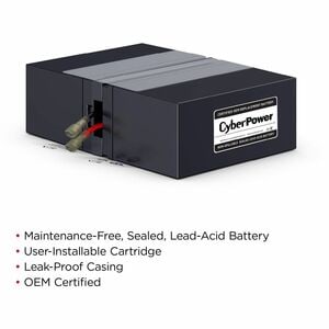 CyberPower RB1280X2D Replacement Battery Cartridge - 2 X 12 V / 7.2 Ah Sealed Lead-Acid Battery, 18MO Warranty