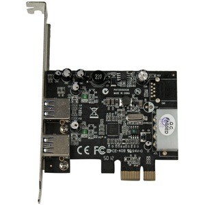 StarTech.com 2 Port PCI Express (PCIe) SuperSpeed USB 3.0 Card Adapter with UASP - LP4 Power - 2 Total USB Port(s) - 2 USB