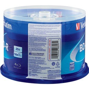 BD-R 25GB 16X with Branded Surface - 50pk Spindle - 50pk Spindle