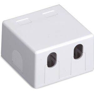 Black Box Value Line Surface-Mount Housing, 2-Port, White - 2 x Socket(s) - Surface Mount - White