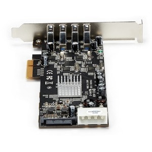 StarTech.com Carte contrôleur PCI Express à 4 ports USB 3.0 avec 4 voies dédiées de 5Gbps, UASP et alimentation SATA / LP4