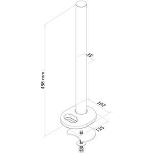 Neomounts Neomounts Pro Grommet Mount for Flat Panel Display - Silver - Height Adjustable - 25.4 cm to 66 cm (26") Screen 