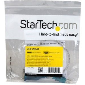 StarTech.com USB to Serial Adapter - Prolific PL-2303 - 1 port - DB9 (9-pin) - USB to RS232 Adapter Cable - USB Serial - 1