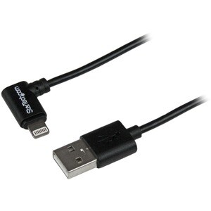 StarTech.com 2m USB auf Apple 8-pin Lightning Kabel gewinkelt für iPhone / iPod / iPad - Schwarz - Erster Anschluss: 1 x L