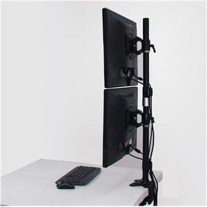 Amer Mounts Clamp Based Hex Monitor Mount for six 15"-24" LCD/LED Flat Panel Screens Vertical Clamp Based Dual Monitor Mou