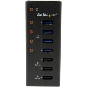 StarTech.com 4 Port USB 3.0 Hub - 3 Dedicated USB Charging Ports (2 x 1A & 1 x 2A) - Wall Mountable - Metal -Powered USB H
