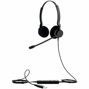 Jabra BIZ 2300 USB Wired Over-the-head Stereo Headset - Black - Binaural - Supra-aural - Noise Cancelling Microphone - USB