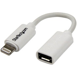 StarTech.com White Micro USB to Apple 8-pin Lightning Connector Adapter for iPhone / iPod / iPad - Cable for iPhone - Firs