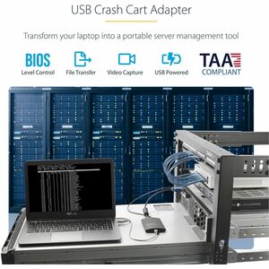 StarTech.com USB Crash Cart Adapter with File Transfer & Video Capture at 1920 x1200 60Hz, TAA - KVM adapter accesses any 