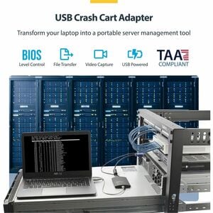 StarTech.com Adattatore Crash Cart portatile console KVM a USB 2.0 del laptop con trasferimento di file e Acquisizione Vid