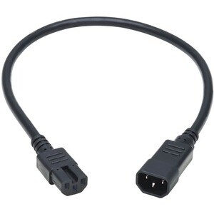 Eaton Tripp Lite Series Power Cord C14 to C15 - Heavy-Duty, 15A, 250V, 14 AWG, 2 ft. (0.61 m), Black - 15A, 14AWG (IEC-320