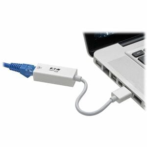 Eaton Tripp Lite Series USB 3.0 to Gigabit Ethernet NIC Network Adapter - 10/100/1000 Mbps, White - USB 3.0 - 1 x Network 