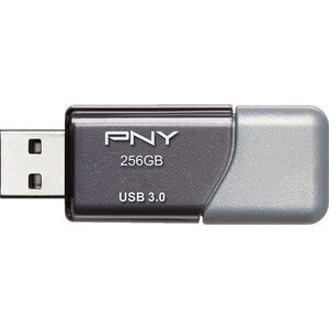 PNY 256GB Turbo 3.0 USB 3.0 (3.1 Gen 1) Type A Flash Drive - 256 GB - USB 3.0 (3.1 Gen 1) - 185 MB/s Read Speed - 135 MB/s