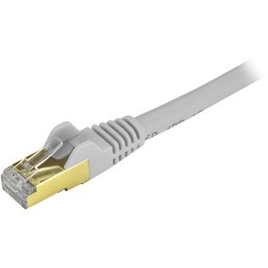 StarTech.com 25ft CAT6a Ethernet Cable - 10 Gigabit Category 6a Shielded Snagless 100W PoE Patch Cord - 10GbE Gray UL Cert