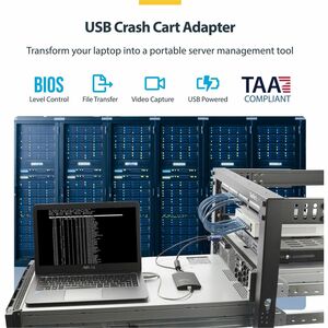 StarTech.com USB Crash Cart Adapter with File Transfer & Video Capture at 1920 x1200 60Hz, TAA - KVM adapter accesses any 