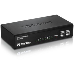 TRENDnet KVM Switchbox - 8 Computer(s) - 8 x Network (RJ-45) - PS/2 Port - USB - VGA