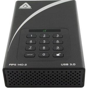 Apricorn Aegis Padlock DT FIPS ADT-3PL256F-4000 4 TB Desktop Hard Drive - 3.5" External - Black - USB 3.0 - 7200rpm - 1 Ye