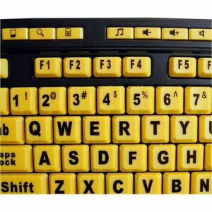 Adesso Luminous 4X Large Print Multimedia Desktop Keyboard - Cable Connectivity - USB Interface - 122 Key(s) - Previous Tr