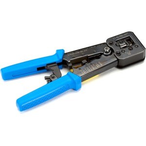 Black Box High-Density Crimp Tool - Black, Blue - Steel, Rubber - 1.10 lb - Rust Resistant, Comfortable Grip, Secure Grip 
