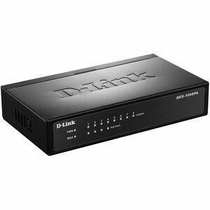 D-Link DES-1008PA 8 Ports Ethernet Switch - Fast Ethernet - 10/100Base-TX - 2 Layer Supported - 52 W PoE Budget - Twisted 