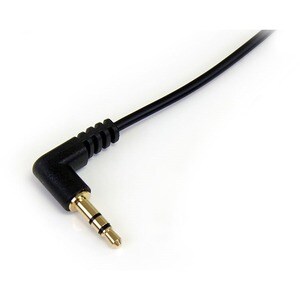 StarTech.com 1 ft Slim 3.5mm to Right Angle Stereo Audio Cable - M/M - Cable for Audio Device, iPhone - First End: 1 x Min