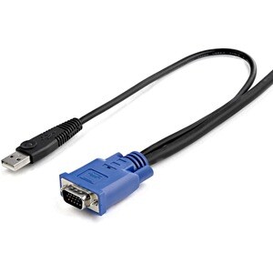 StarTech.com 2-in-1 - Video / USB cable - 4 pin USB Type A, HD-15 (M) - HD-15 (M) - 3.05 m - Cable for KVM Switch - Black