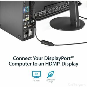StarTech.com Adaptateur DisplayPort vers HDMI - Convertisseur DP Actif 4K30Hz vers HDMI - Câble d'Écran HDMI - Ultra HD DP