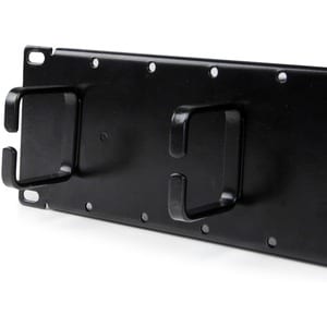 StarTech.com 2U Double-Sided Horizontal Cable Management Panel with Finger Duct & D-Ring Hooks - Rack Cable Organizer / Ma