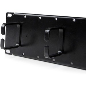 StarTech.com 2U Double-Sided Horizontal Cable Management Panel with Finger Duct & D-Ring Hooks - Rack Cable Organizer / Ma