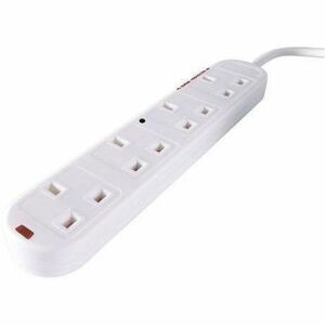 connektgear Surge Suppressor/Protector - White - UK BS1363 Plug - 4 x BS 1363/A - 375 J - 250 V AC - 5m - Keyhole/Undermou