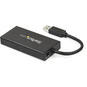 StarTech.com USB/Ethernet Combo Hub - USB 3.0 Type A - External - Black - 3 Total USB Port(s) - 3 USB 3.0 Port(s)1 Network