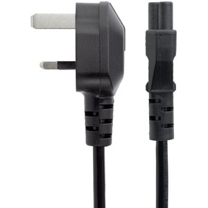 StarTech.com 1m Laptop Power Cord - 3 Slot for UK - BS-1363 to IEC320 C5 Clover Leaf Power Cable Lead - C5 UK Laptop Power