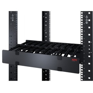 APC Cable Organizer - Black - 1 Each Pack - Cable Manager - 2U Rack Height x 19" Panel Width