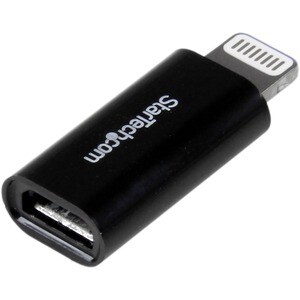 StarTech.com Black Apple 8-pin Lightning Connector to Micro USB Adapter for iPhone / iPod / iPad - 1 x 8-pin Lightning Pro