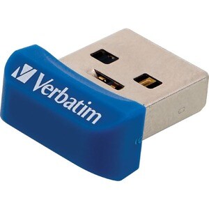 Verbatim 64GB Store 'n' Stay Nano USB 3.0 Flash Drive - Blue - 64 GB - Blue - 1 Pack
