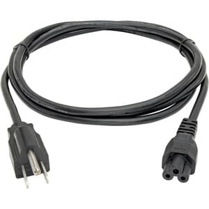 Eaton Tripp Lite Series 3-Slot Power Cord, NEMA 5-15P to C5 - Laptop/Notebook, 10A, 125V, 18 AWG, 3 ft. (0.91 m), Black - 