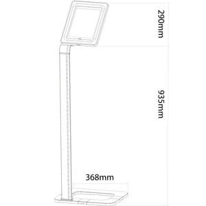 Neomounts Neomounts Pro TABLET-S100SILVER Tablet PC Stand - 4.99 kg Load Capacity - Floor Stand - Silver